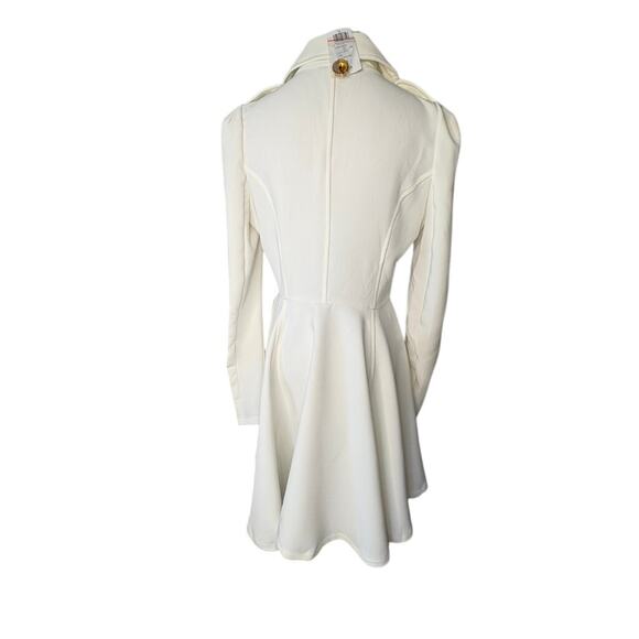 Windsor Military Double Breasted Long Coat SMALL Full Circle Vanilla Girl NWT - Picture 4 of 13